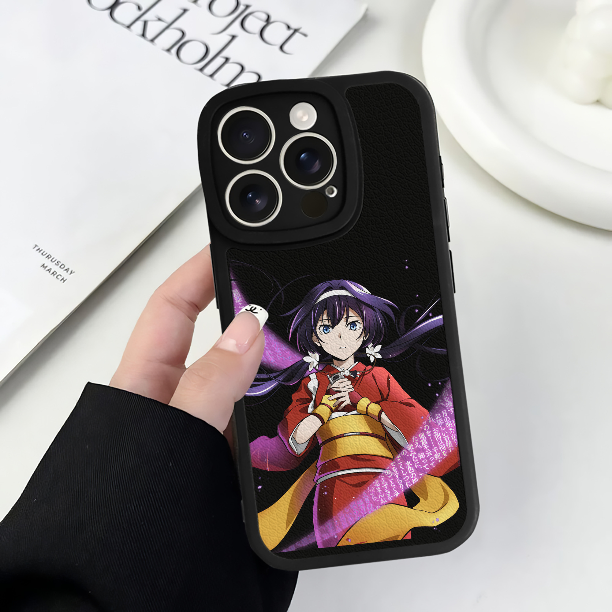 （画像用） 文豪ストレイドッグス Bungo Stray Dogs 【iPhone 16シリーズ対応】シリコンスマホケース（レザー調） 材質：シリコン
